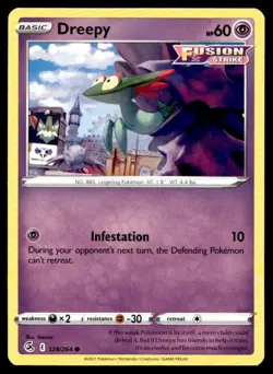Dreepy SWSH08: Fusion Strike 128/264 MP Pokemon TCG | Buy 10 Get 10 Free - Image 1