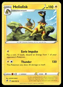 Heliolisk SWSH02: Rebel Clash 064/192 MP Pokemon TCG | Buy 10 Get 10 Free - Image 1