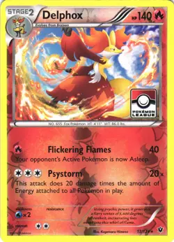 Delphox - 13/124 (Pokemon League) Promo Reverse Holo League & Championship Cards - Image 1