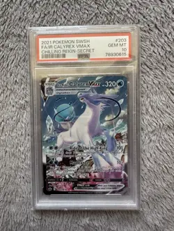 Pokemon PSA 10 Ice Rider Calyrex VMAX 203/198 Chilling Reign Alt Art Mint - Image 1