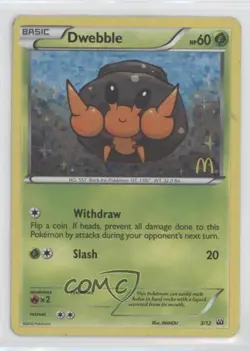 Dwebble Pokemon McDonald's Collection 2 Happy Meal Promo #3 - Image 1