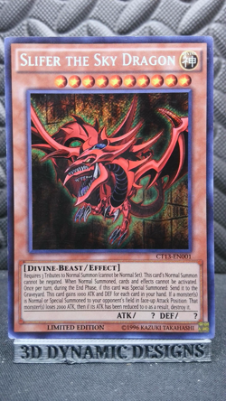 | Yugioh Slifer the Sky Dragon CT13-EN001 Secret Rare 2016 Mega Tin LP 🔥 | - Image 1