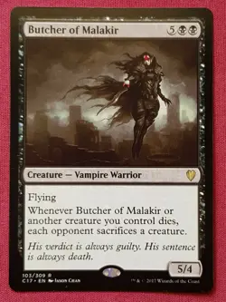 Magic The Gathering COMMANDER 2017 C17 BUTCHER OF MALAKIR black card MTG - Image 1