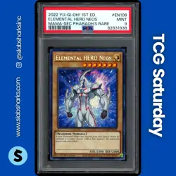 2022 YU-GI-OH MAGNIF. MAVENS 1ST ED #MAMA-EN106 E-HERO NEOS SEC PHAR. RARE PSA 9 - Image 1