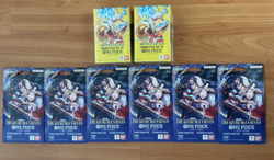 One Piece OP14 (6) Sleeved Booster Pack + (2) OP15 Double Pack Factory Sealed - Image 1