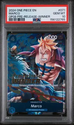 2024 PSA 10 ONE PIECE PROMOS | TWO LEGENDS PRE-RELEASE-WINNER MARCO 071 - Image 1