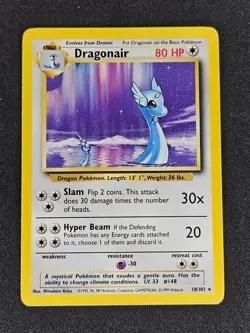 Dragonair Non Holo Rare 18/102 1999 WOTC Base Set Unlimited Pokemon Card LP- - Image 1
