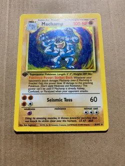 1st Edition Machamp 8/102 Base Set - Holo Pokemon Card - NM - Image 2