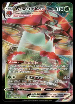 Orbeetle VMAX 2020 Ultra Rare Full Art Pokemon Card 021/185 (NM) - Image 1