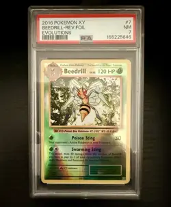 Pokemon TCG Beedrill Card 7/108 Rare XY: Evolutions Reverse Holo - Image 1
