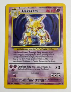 ** Alakazam Holo Rare - Base Set 2 - 1/130 Pokemon Card - NM/LP - Image 1