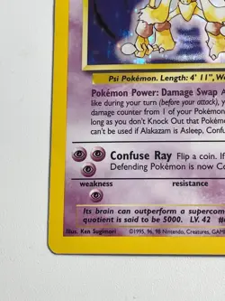 ** Alakazam Holo Rare - Base Set 2 - 1/130 Pokemon Card - NM/LP - Image 4