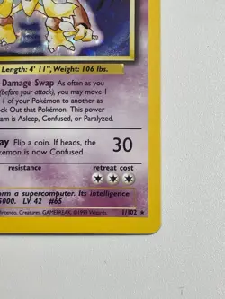** Alakazam Holo Rare - Base Set 2 - 1/130 Pokemon Card - NM/LP - Image 5