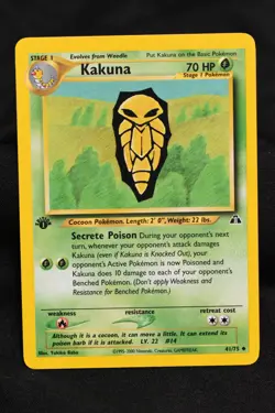 Kakuna 1st Edition 41/75 LP Neo Discovery Regular Uncommon Pokemon TCG Card - Image 1