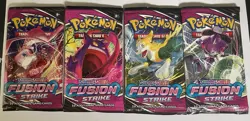Pokemon Sword And Shield Fusion Strike Empty Packs Art Set Of 4 (NO CARDS) - Image 1