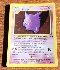 Pokemon TCG Fossil Gengar 20/62 Non-Holo Rare Card - Image 1