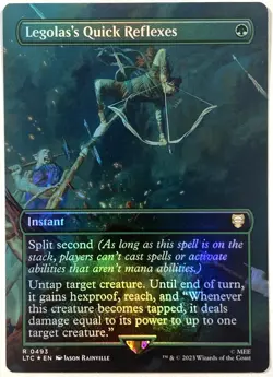 MTG Legolas's Quick Reflexes *BORDERLESS FOIL* The Lord of the Rings 493 NM - Image 1