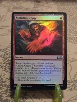 MTG Monstrous Rage Wilds of Eldraine Foil Uncommon NM - Image 1