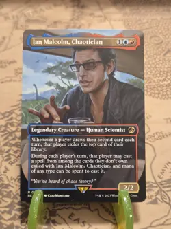 MTG Ian Malcolm, Chaotician Jurassic World Collection Regular Borderless Rare NM - Image 1