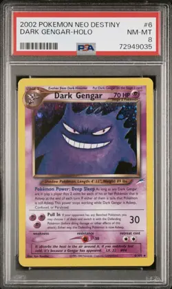 2002 Pokemon Neo Destiny #6 Dark Gengar Holo PSA 8 - Image 1