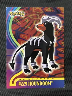 Pokemon 2001 Topps Johto Champions - Houndoom #229 TV Animation - Image 1