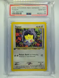 Pokemon Togepi Neo Genesis 1st Edition #51 PSA 10 Gem Mint *POP 84* - Image 1