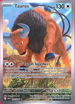 Pokemon TCG Tauros SV02 Paldea Evolved 096/086 Rare Holo EN 2026 - Image 1