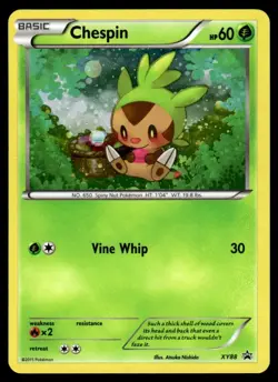 2015 Pokemon TCG XY Black Star Promo Holo Basic Chespin XY88 - Image 1