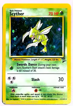 Scyther Base Set 2 17/130 Unlimited Holo Rare | Light Play (LP) - Image 2