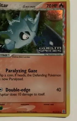 2005 Pokemon Pupitar (Delta Species) #51 Reverse Holo - EX Delta Species NM - Image 5