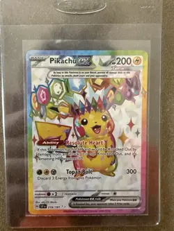 POKEMON TCG PIKACHU EX 219/191 ULTRA RARE SV08 - SURGING SPARKS NM - Image 1