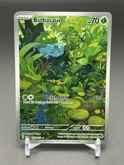 Pokemon TCG Bulbasaur 166/165 SV 151 Illustration Rare Holo 70HP EN - Image 1