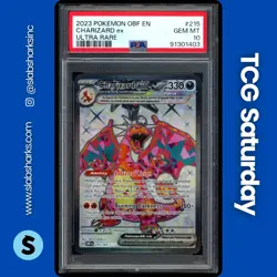 2023 POKEMON SV OBSIDIAN FLAMES #215/197 CHARIZARD EX FULL ART ULTRA RARE PSA 10 - Image 1