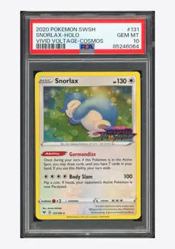 Pokemon PSA 10 Snorlax Holo 2020 131/185 Vivid Voltage Cosmos English - Image 1