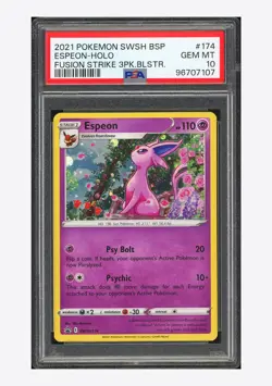 Pokemon PSA 10 Espeon Promo 2021 SWSH174 Fusion Strike English - Image 1