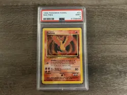 POKEMON TCG 1999 MOLTRES FOSSIL SET NON HOLO PSA GRADED 9 MINT RARE 27/62 - Image 1