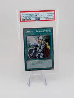 Crossout Designator Platinum Secret Rare RA02-EN063 1st Ed Yugioh PSA 10 POP 4 - Image 1