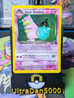 Dark Slowbro 12/82 Team Rocket HOLO SWIRL Vintage WOTC Pokemon Card - Image 1