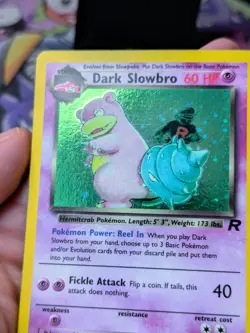 Dark Slowbro 12/82 Team Rocket HOLO SWIRL Vintage WOTC Pokemon Card - Image 3