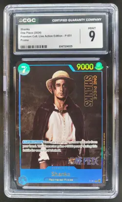 2024 ONE PIECE SHANKS LIVE ACTION PROMO P-051 CGC 9 M PT - Image 1