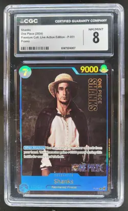 2024 ONE PIECE SHANKS LIVE ACTION PROMO P-051 CGC 8 M PT - Image 1