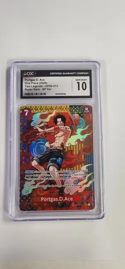 CGC 10 One Piece Card: Portgas D. Ace OP02-013 Super Rare SP Version - Image 1