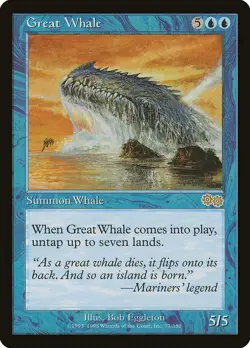 Great Whale Urza's Saga HEAVILY PLD Blue Rare MAGIC THE GATHERING CARD ABUGames - Image 1