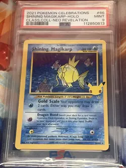 PSA 9 MINT Shining Magikarp Celebrations Classic Coll. Holo Pokemon Card #66/64 - Image 1