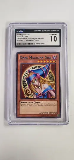 CGC 10 Yugioh Card: Dark Magician Girl Blue Rare Participation Promo - Image 1