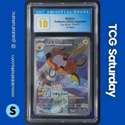 2023 POKEMON JP S&V CLAY BURST #074/071 RAICHU ART RARE CGC PRISTINE 10 - Image 1