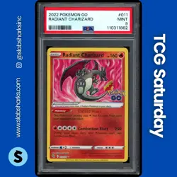 2022 POKEMON SWORD & SHIELD POKEMON GO #011/078 RADIANT CHARIZARD PSA 9 - Image 1