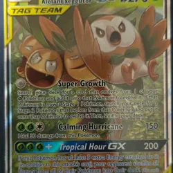 Pokemon TCG Rowlet & Alolan Exeggutor GX 217/236 TAG TEAM Ultra Rare Holo - Image 1