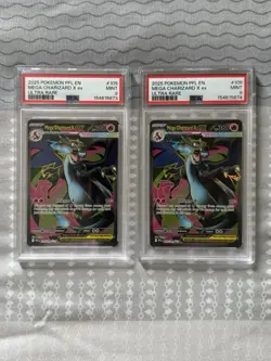 Pokemon Lot Of 2 Freshly Graded Mega Charizard X ex PSA 9 Ultra Rare 109/094 - Image 1