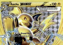 Raichu BREAK 50/162 BREAK Rare BREAKthrough Pokemon Holo Moderately Played - Image 1